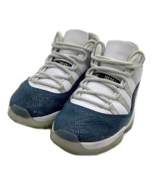 NIKE（ナイキ）の古着「ローカットスニーカー　AIR JORDAN 11 LOW "SNAKESKIN"」｜ホワイト×ブルー