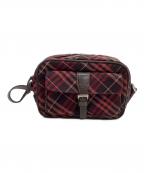 BURBERRY BLUE LABELバーバリー ブルー レーベル）の古着「ショルダーバッグ チェック」｜レッド×ブラウン