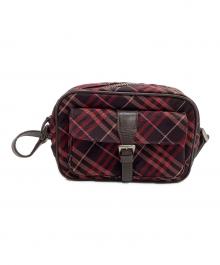 BURBERRY BLUE LABEL（バーバリー ブルー レーベル）の古着「ショルダーバッグ チェック」｜レッド×ブラウン