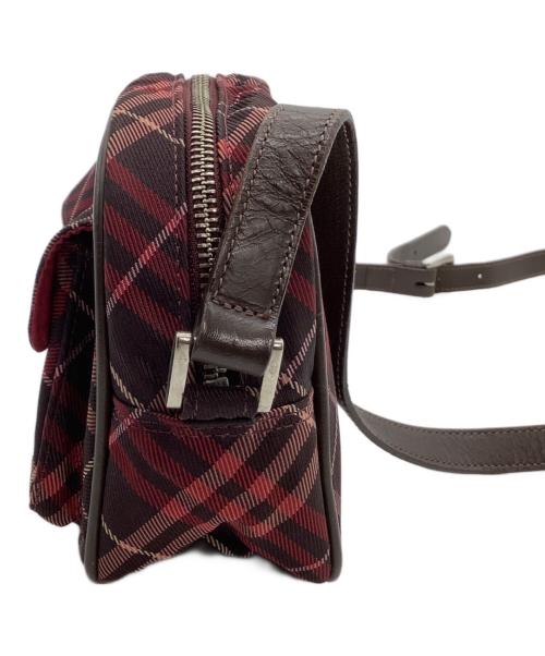 BURBERRY BLUE LABEL（バーバリー ブルー レーベル）BURBERRY BLUE LABEL (バーバリー ブルー レーベル) ショルダーバッグ チェック レッド×ブラウンの古着・服飾アイテム