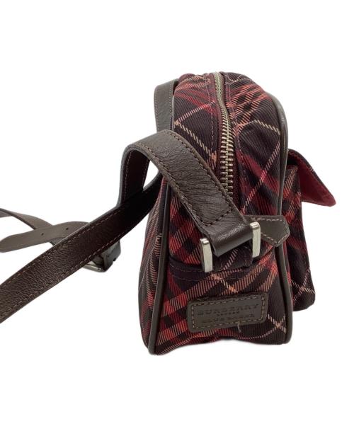 BURBERRY BLUE LABEL（バーバリー ブルー レーベル）BURBERRY BLUE LABEL (バーバリー ブルー レーベル) ショルダーバッグ チェック レッド×ブラウンの古着・服飾アイテム