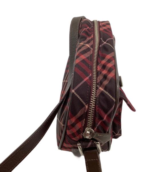 BURBERRY BLUE LABEL（バーバリー ブルー レーベル）BURBERRY BLUE LABEL (バーバリー ブルー レーベル) ショルダーバッグ チェック レッド×ブラウンの古着・服飾アイテム