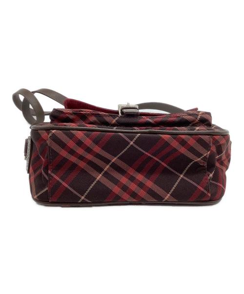 BURBERRY BLUE LABEL（バーバリー ブルー レーベル）BURBERRY BLUE LABEL (バーバリー ブルー レーベル) ショルダーバッグ チェック レッド×ブラウンの古着・服飾アイテム