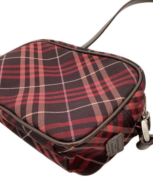 BURBERRY BLUE LABEL（バーバリー ブルー レーベル）BURBERRY BLUE LABEL (バーバリー ブルー レーベル) ショルダーバッグ チェック レッド×ブラウンの古着・服飾アイテム