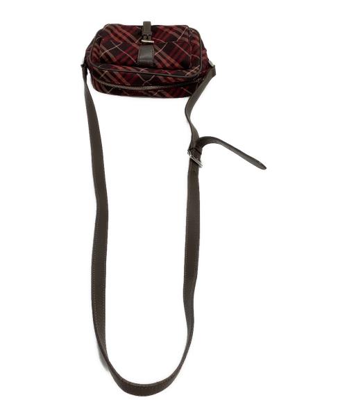 BURBERRY BLUE LABEL（バーバリー ブルー レーベル）BURBERRY BLUE LABEL (バーバリー ブルー レーベル) ショルダーバッグ チェック レッド×ブラウンの古着・服飾アイテム