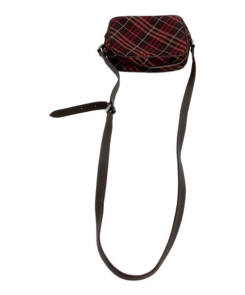 BURBERRY BLUE LABEL（バーバリー ブルー レーベル）BURBERRY BLUE LABEL (バーバリー ブルー レーベル) ショルダーバッグ チェック レッド×ブラウンの古着・服飾アイテム