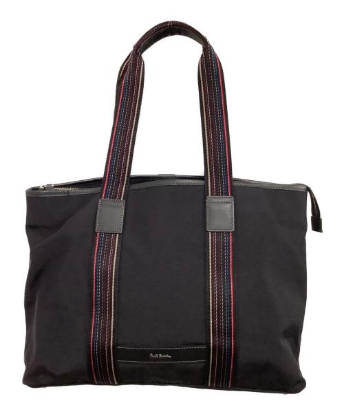 PAUL SMITH（ポールスミス）Paul Smith (ポールスミス) トートバッグ　マルチストライプ ブラックの古着・服飾アイテム