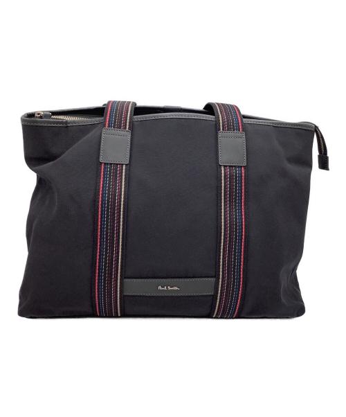 PAUL SMITH（ポールスミス）Paul Smith (ポールスミス) トートバッグ　マルチストライプ ブラックの古着・服飾アイテム
