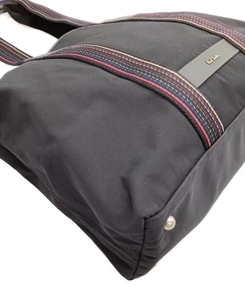 PAUL SMITH（ポールスミス）Paul Smith (ポールスミス) トートバッグ　マルチストライプ ブラックの古着・服飾アイテム
