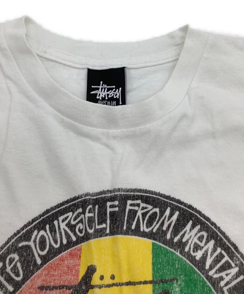 stussy（ステューシー）stussy (ステューシー) 半袖Tシャツ　YOURSELF FROM MENTAL ホワイト サイズ:Mの古着・服飾アイテム