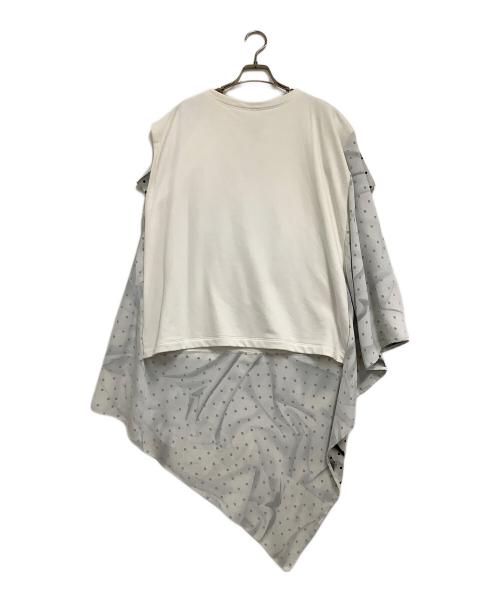 MM6 Maison Margiela（エムエムシックスメゾンマルジェラ）MM6 Maison Margiela (エムエムシックスメゾンマルジェラ) アシンメトリックスウェットドレープカットソー ホワイト サイズ:XSの古着・服飾アイテム