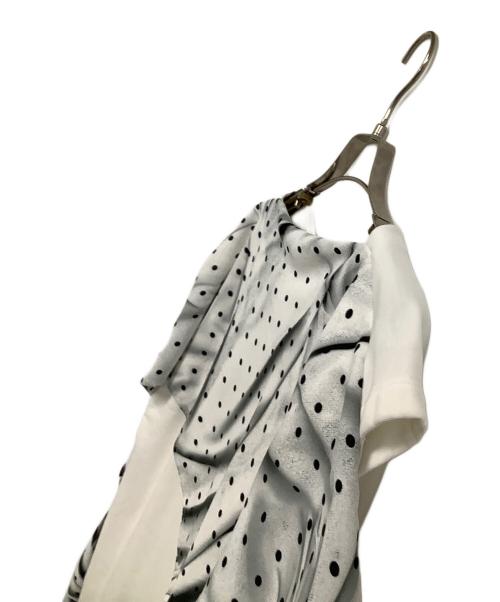 MM6 Maison Margiela（エムエムシックスメゾンマルジェラ）MM6 Maison Margiela (エムエムシックスメゾンマルジェラ) アシンメトリックスウェットドレープカットソー ホワイト サイズ:XSの古着・服飾アイテム