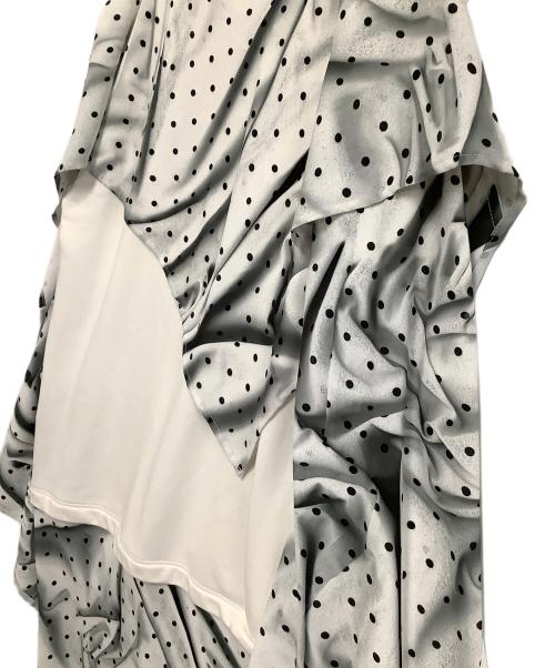 MM6 Maison Margiela（エムエムシックスメゾンマルジェラ）MM6 Maison Margiela (エムエムシックスメゾンマルジェラ) アシンメトリックスウェットドレープカットソー ホワイト サイズ:XSの古着・服飾アイテム