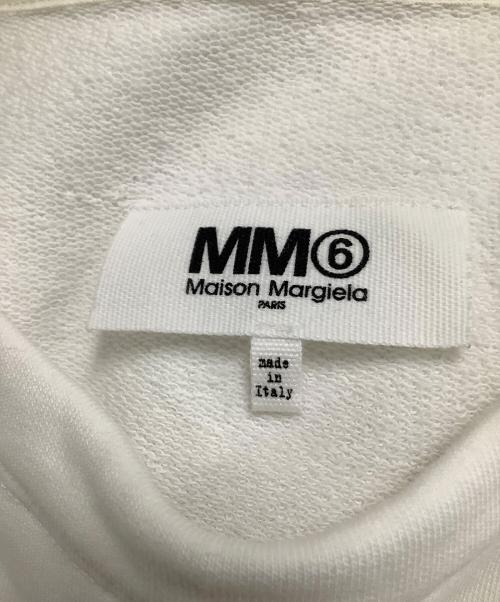 MM6 Maison Margiela（エムエムシックスメゾンマルジェラ）MM6 Maison Margiela (エムエムシックスメゾンマルジェラ) アシンメトリックスウェットドレープカットソー ホワイト サイズ:XSの古着・服飾アイテム