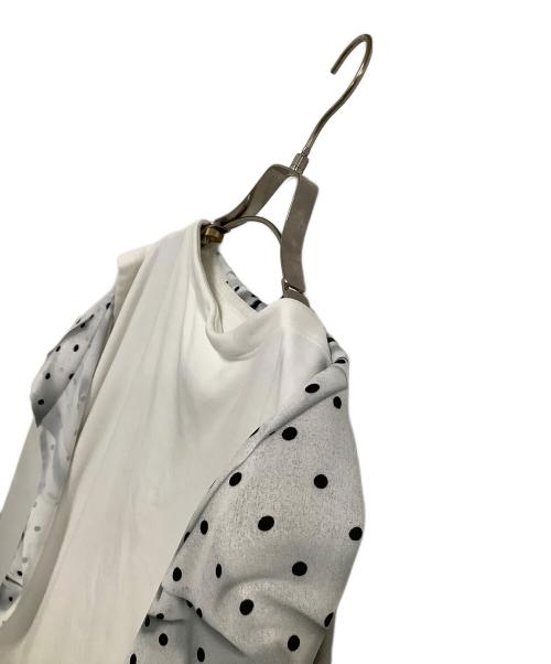 MM6 Maison Margiela（エムエムシックスメゾンマルジェラ）MM6 Maison Margiela (エムエムシックスメゾンマルジェラ) アシンメトリックスウェットドレープカットソー ホワイト サイズ:XSの古着・服飾アイテム