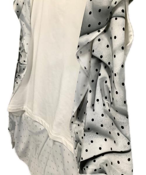 MM6 Maison Margiela（エムエムシックスメゾンマルジェラ）MM6 Maison Margiela (エムエムシックスメゾンマルジェラ) アシンメトリックスウェットドレープカットソー ホワイト サイズ:XSの古着・服飾アイテム