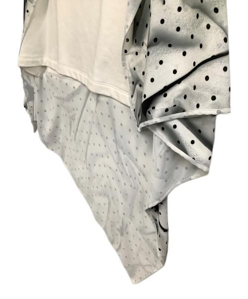 MM6 Maison Margiela（エムエムシックスメゾンマルジェラ）MM6 Maison Margiela (エムエムシックスメゾンマルジェラ) アシンメトリックスウェットドレープカットソー ホワイト サイズ:XSの古着・服飾アイテム