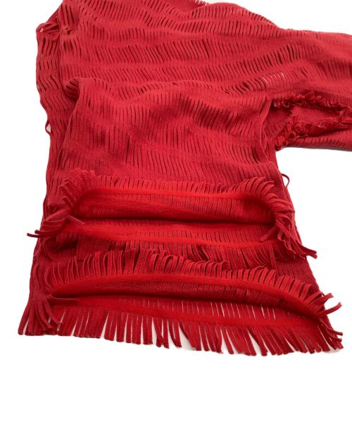ISSEY MIYAKE（イッセイミヤケ）ISSEY MIYAKE (イッセイミヤケ) 薄手カーディガン レッド サイズ:2の古着・服飾アイテム