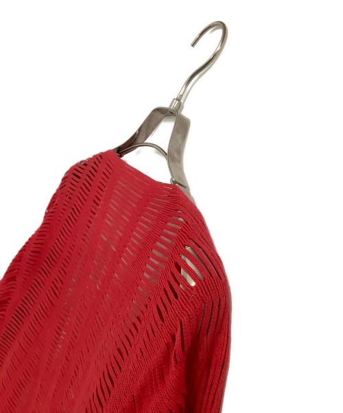 ISSEY MIYAKE（イッセイミヤケ）ISSEY MIYAKE (イッセイミヤケ) 薄手カーディガン レッド サイズ:2の古着・服飾アイテム