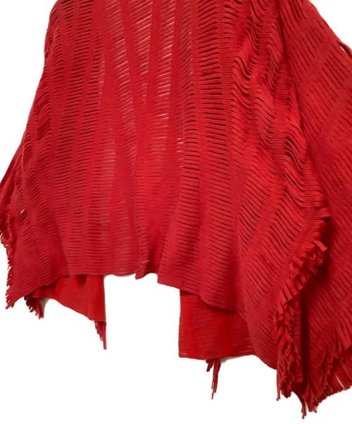 ISSEY MIYAKE（イッセイミヤケ）ISSEY MIYAKE (イッセイミヤケ) 薄手カーディガン レッド サイズ:2の古着・服飾アイテム