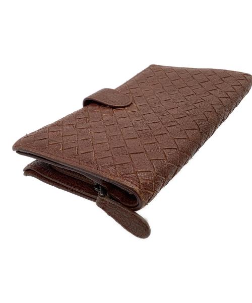 BOTTEGA VENETA（ボッテガベネタ）BOTTEGA VENETA (ボッテガベネタ) 長財布　イントレチャート ブラウンの古着・服飾アイテム