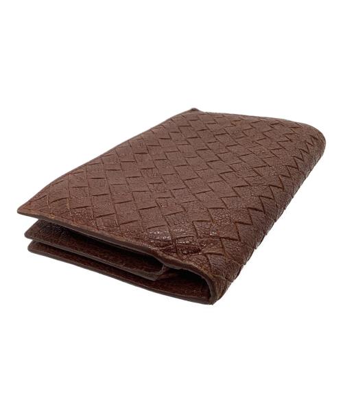 BOTTEGA VENETA（ボッテガベネタ）BOTTEGA VENETA (ボッテガベネタ) 長財布　イントレチャート ブラウンの古着・服飾アイテム
