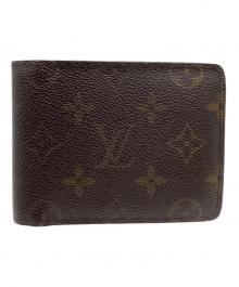 LOUIS VUITTON（ルイ ヴィトン）の古着「2つ折り財布　モノグラム　ポルトフォイユ ミュルティプル」｜ブラウン