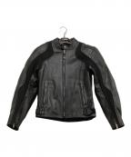 Liugoo Leathersリューグーレザーズ）の古着「ライダースジャケット　プロテクター入」｜ブラック