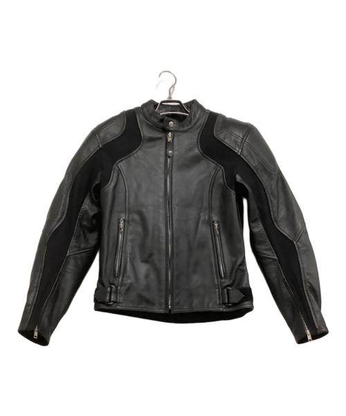Liugoo Leathers（リューグーレザーズ）LIUGOO LEATHERS (リューグーレザーズ) ライダースジャケット　プロテクター入 ブラック サイズ:Mの古着・服飾アイテム