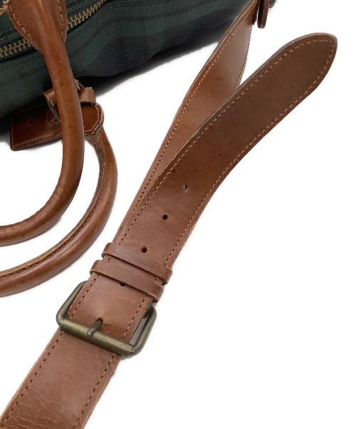 POLO RALPH LAUREN（ポロ・ラルフローレン）POLO RALPH LAUREN (ポロ・ラルフローレン) ボストンバッグ グリーン×ブラウンの古着・服飾アイテム