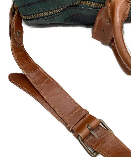 POLO RALPH LAUREN（ポロ・ラルフローレン）POLO RALPH LAUREN (ポロ・ラルフローレン) ボストンバッグ グリーン×ブラウンの古着・服飾アイテム