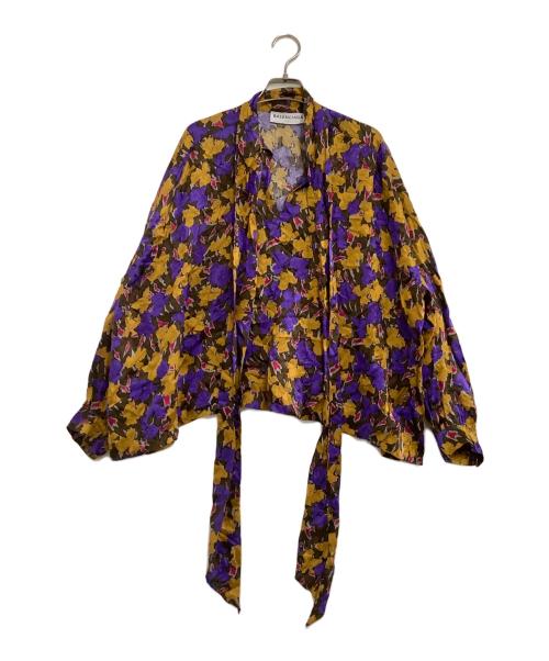 BALENCIAGA（バレンシアガ）BALENCIAGA (バレンシアガ) 長袖ブラウス パープル×イエロー サイズ:34の古着・服飾アイテム