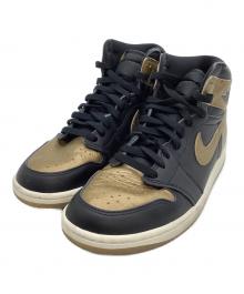 NIKE（ナイキ）の古着「ハイカットスニーカー Air Jordan 1 Retro High OG」｜ブラック×ゴールド