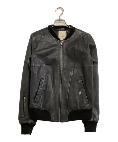 DIESEL（ディーゼル）DIESEL (ディーゼル) ラムレザージャケット ブラック サイズ:XSの古着・服飾アイテム