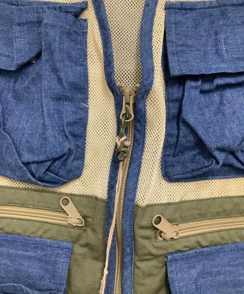 orSlow（オアスロウ）orSlow (オアスロウ) デニムメッシュベスト インディゴ×ベージュ サイズ:2の古着・服飾アイテム