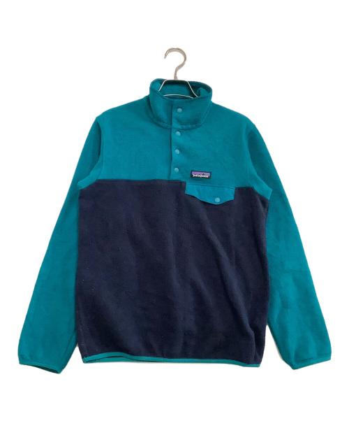 Patagonia（パタゴニア）Patagonia (パタゴニア) ジャケット　ウィメンズ・ライトウェイト・シンチラ・スナップT・プルオーバー ターコイズ×ネイビー サイズ:XSの古着・服飾アイテム