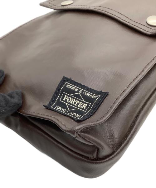 PORTER（ポーター）PORTER (ポーター) レザーショルダーバッグ ブラウンの古着・服飾アイテム