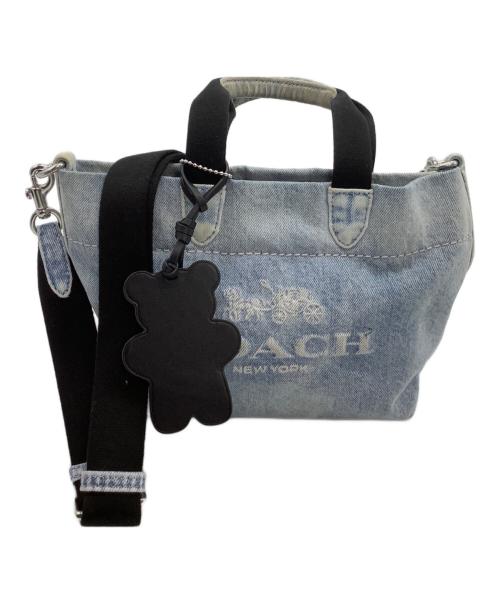 COACH（コーチ）COACH (コーチ) 2WAYバッグ　ミニ ツアー トート バッグ・ラブド デニム ブルーの古着・服飾アイテム