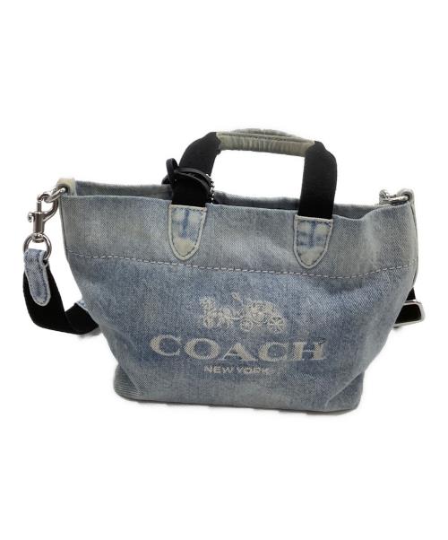 COACH（コーチ）COACH (コーチ) 2WAYバッグ　ミニ ツアー トート バッグ・ラブド デニム ブルーの古着・服飾アイテム