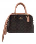 COACHコーチ）の古着「ショルダーバッグ シグネチャー」｜ブラウン×ピンク