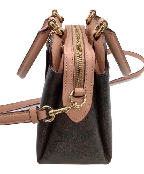 COACH（コーチ）COACH (コーチ) ショルダーバッグ シグネチャー ブラウン×ピンクの古着・服飾アイテム