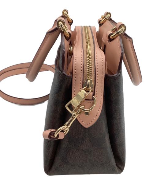 COACH（コーチ）COACH (コーチ) ショルダーバッグ シグネチャー ブラウン×ピンクの古着・服飾アイテム