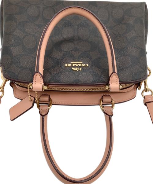 COACH（コーチ）COACH (コーチ) ショルダーバッグ シグネチャー ブラウン×ピンクの古着・服飾アイテム