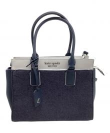 Kate Spade（ケイトスペード）の古着「2WAYバッグ」｜インディゴ×ホワイト