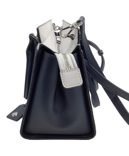 Kate Spade（ケイトスペード）Kate Spade (ケイトスペード) 2WAYバッグ インディゴ×ホワイトの古着・服飾アイテム