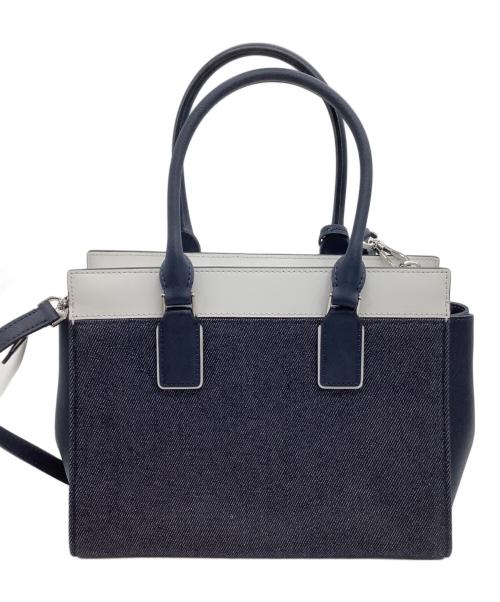 Kate Spade（ケイトスペード）Kate Spade (ケイトスペード) 2WAYバッグ インディゴ×ホワイトの古着・服飾アイテム