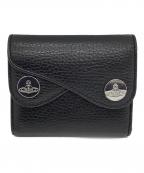 Vivienne Westwoodヴィヴィアンウエストウッド）の古着「コンパクトウォレット　DOT SMALL DOUBLE FLAP」｜ブラック