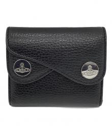 Vivienne Westwood（ヴィヴィアンウエストウッド）の古着「コンパクトウォレット　DOT SMALL DOUBLE FLAP」｜ブラック