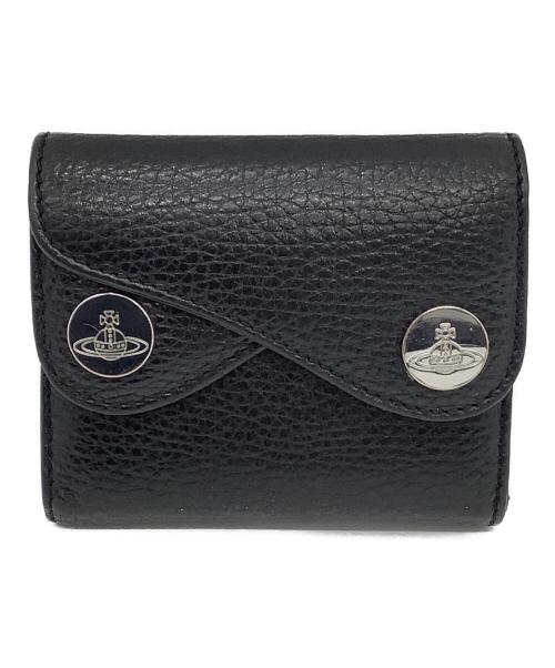 Vivienne Westwood（ヴィヴィアンウエストウッド）Vivienne Westwood (ヴィヴィアンウエストウッド) コンパクトウォレット　DOT SMALL DOUBLE FLAP ブラックの古着・服飾アイテム