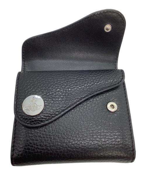 Vivienne Westwood（ヴィヴィアンウエストウッド）Vivienne Westwood (ヴィヴィアンウエストウッド) コンパクトウォレット　DOT SMALL DOUBLE FLAP ブラックの古着・服飾アイテム